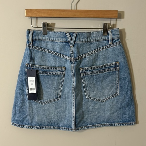 VERONICA BEARD  Raundi Double Seam Mini Jean Skirt Nova Blue Sz 6 NEW - Picture 4 of 9